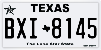 TX license plate BXI8145