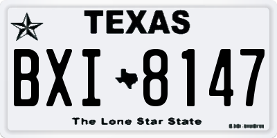 TX license plate BXI8147