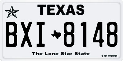 TX license plate BXI8148