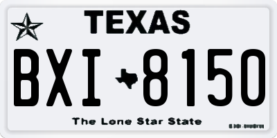 TX license plate BXI8150