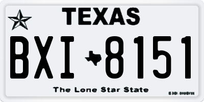 TX license plate BXI8151