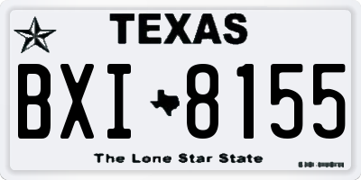 TX license plate BXI8155