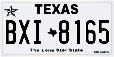 TX license plate BXI8165