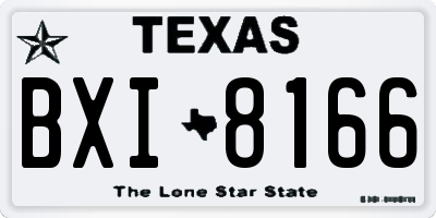 TX license plate BXI8166