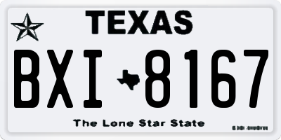 TX license plate BXI8167