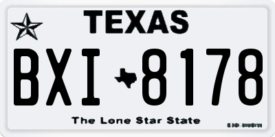 TX license plate BXI8178