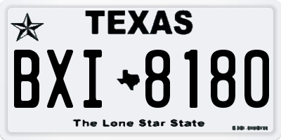 TX license plate BXI8180