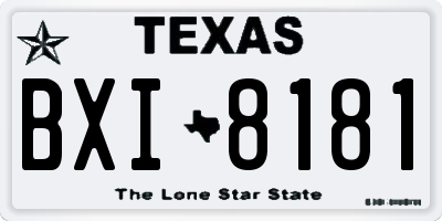 TX license plate BXI8181