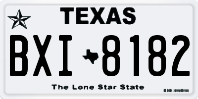 TX license plate BXI8182