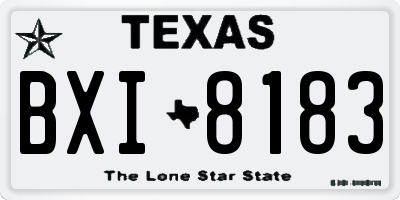 TX license plate BXI8183