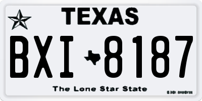TX license plate BXI8187