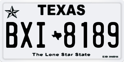 TX license plate BXI8189
