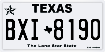 TX license plate BXI8190