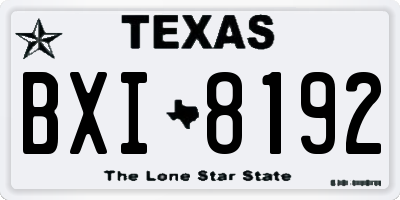 TX license plate BXI8192