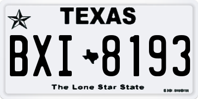 TX license plate BXI8193