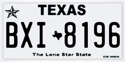 TX license plate BXI8196