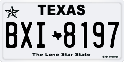 TX license plate BXI8197