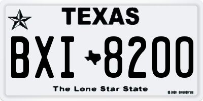TX license plate BXI8200