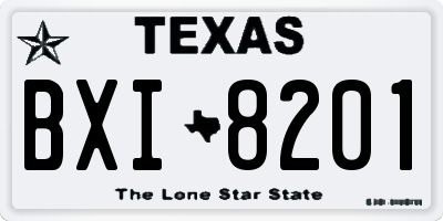 TX license plate BXI8201