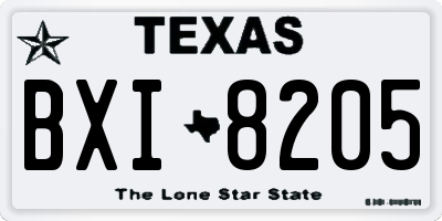 TX license plate BXI8205