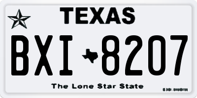TX license plate BXI8207