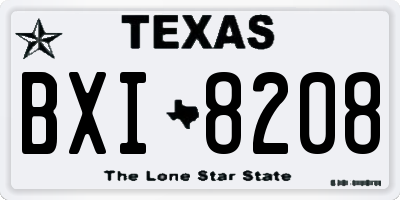 TX license plate BXI8208