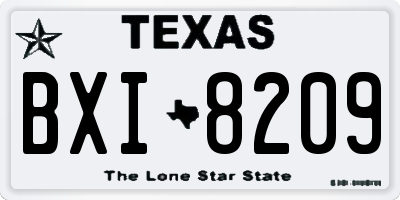 TX license plate BXI8209