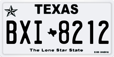 TX license plate BXI8212