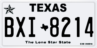 TX license plate BXI8214