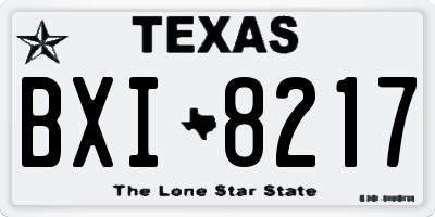 TX license plate BXI8217