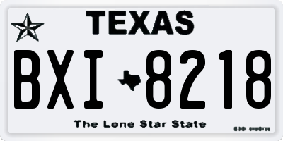 TX license plate BXI8218