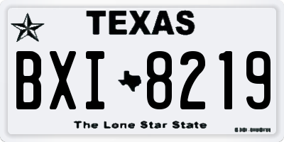 TX license plate BXI8219