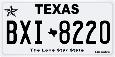 TX license plate BXI8220