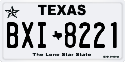 TX license plate BXI8221