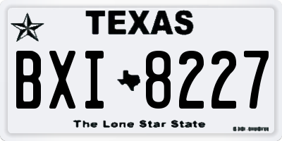 TX license plate BXI8227
