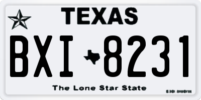 TX license plate BXI8231