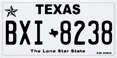 TX license plate BXI8238