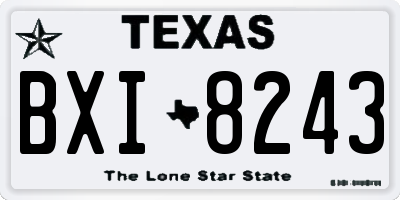 TX license plate BXI8243