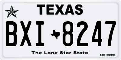 TX license plate BXI8247