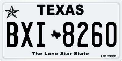 TX license plate BXI8260