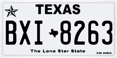 TX license plate BXI8263