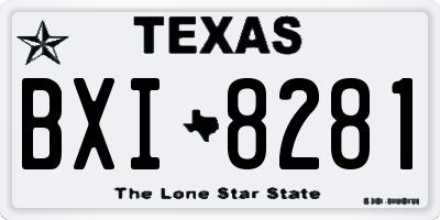 TX license plate BXI8281