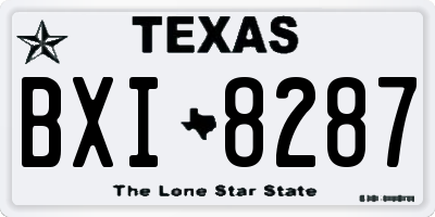 TX license plate BXI8287