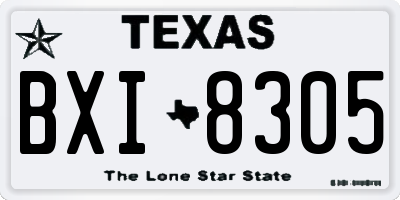 TX license plate BXI8305