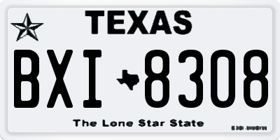 TX license plate BXI8308