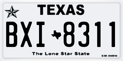 TX license plate BXI8311
