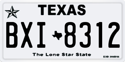 TX license plate BXI8312