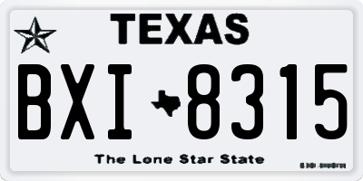 TX license plate BXI8315