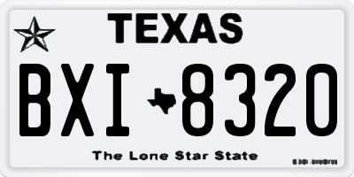 TX license plate BXI8320