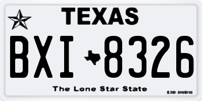 TX license plate BXI8326